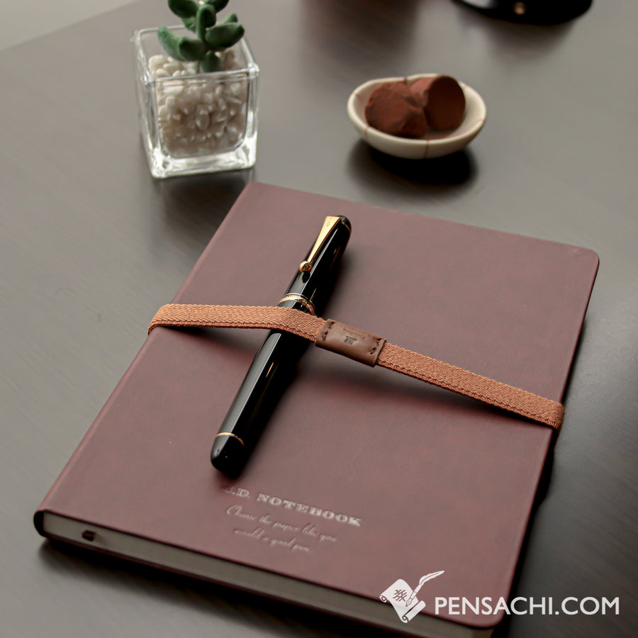 Premium C.D. Notebook A5 Wine Red - 5mm Graph - PenSachi Japanese Limited Fountain Pen