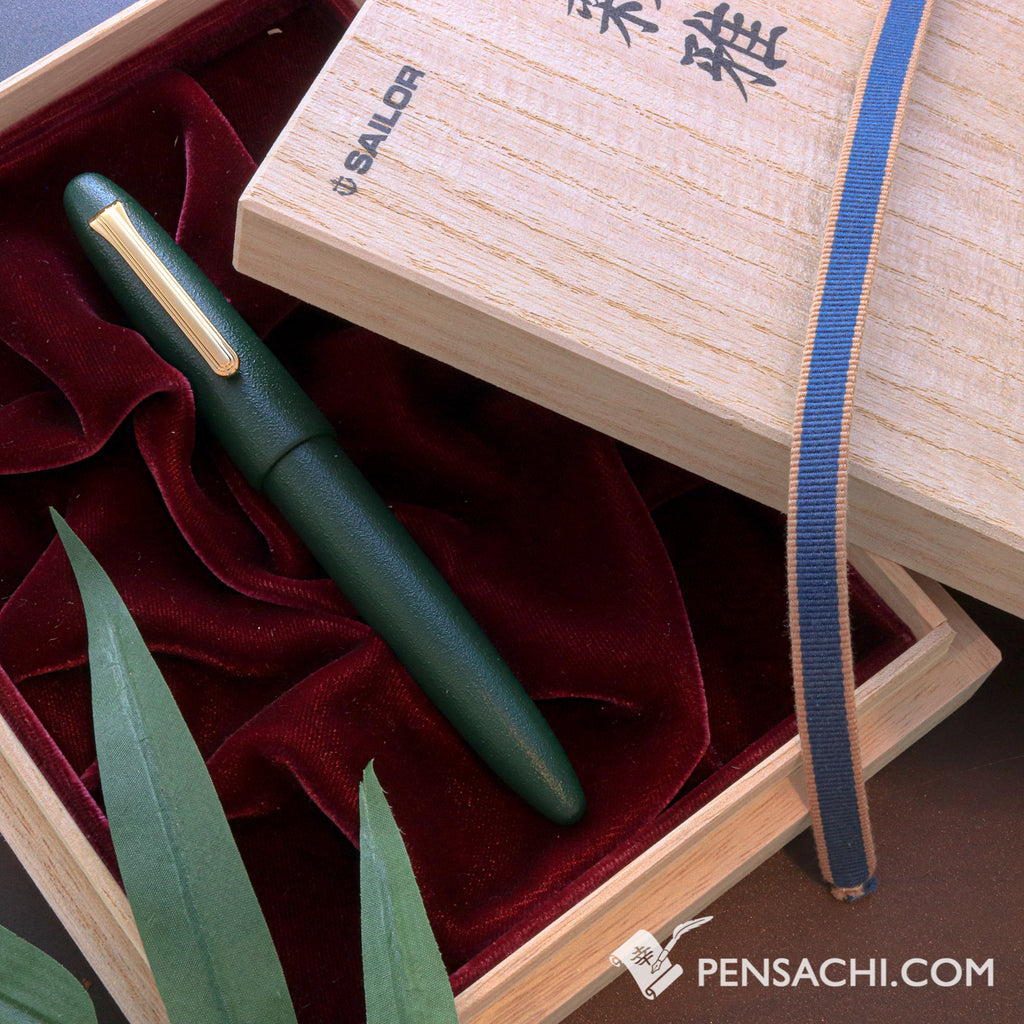 SAILOR King of Pens Urushi Makie Iro Miyabi Fountain Pen - Green - PenSachi Japanese Limited Fountain Pen