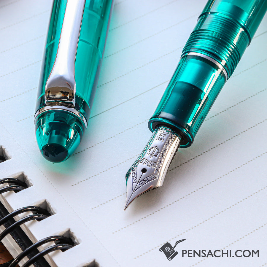 SAILOR Limited Edition 1911 Standard (Mid size) Demonstrator Fountain Pen - Teal Green - PenSachi Japanese Limited Fountain Pen