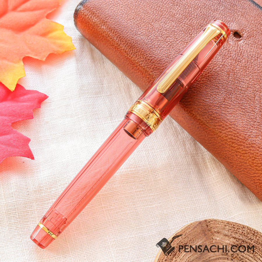 SAILOR Limited Edition Pro Gear Slim (Sapporo) Demonstrator Fountain Pen - Sunrise Orange - PenSachi Japanese Limited Fountain Pen