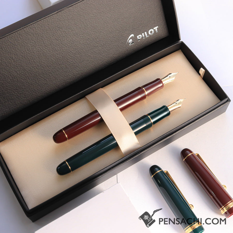 Limited Set Pilot Custom 74 Deep Red & Dark Green - PenSachi Japanese Limited Fountain Pen