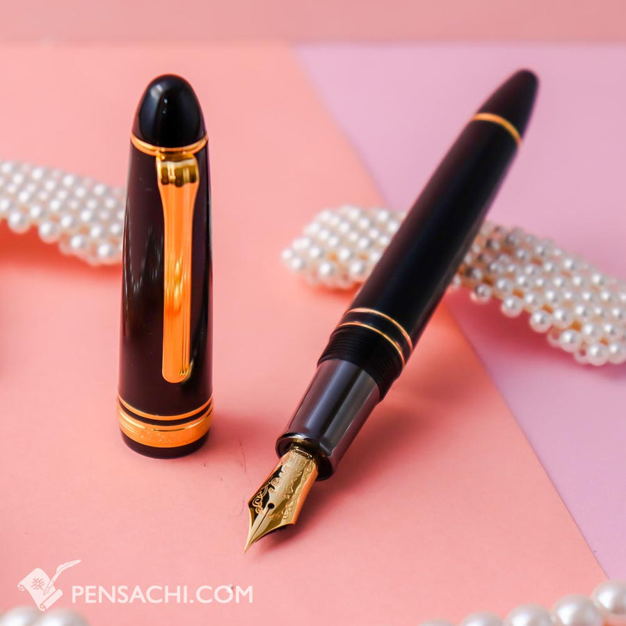 SAILOR Limited Edition 1911 Large (Full size) Realo Fountain Pen - Black Metal Grip FL - PenSachi Japanese Limited Fountain Pen