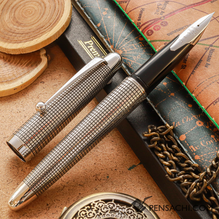 PILOT Silvern Sterling Silver Fountain Pen - Lattice - PenSachi Japanese Limited Fountain Pen