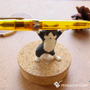 Nekonopen Penholder - Long Hair Black Hachiware - PenSachi Japanese Limited Fountain Pen