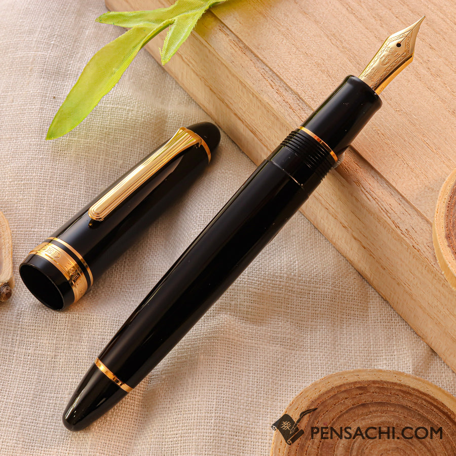 SAILOR 1911 Large (Full size) Fountain Pen - Black Gold For Lefties - PenSachi Japanese Limited Fountain Pen