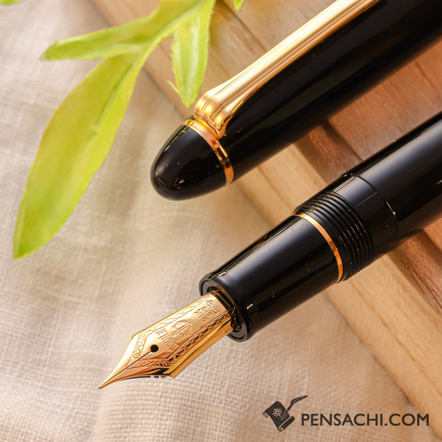 SAILOR 1911 Large (Full size) Fountain Pen - Black Gold For Lefties - PenSachi Japanese Limited Fountain Pen