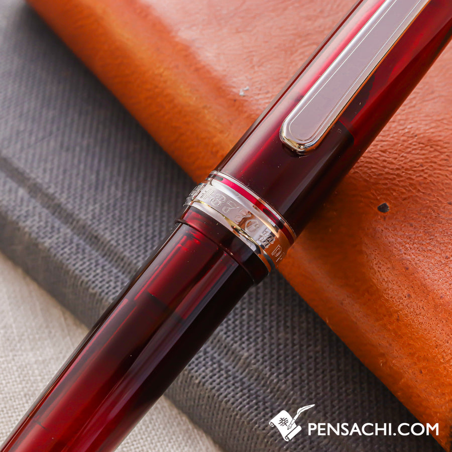 PLATINUM #3776 Century Rhodium Fountain Pen - Bourgogne - PenSachi Japanese Limited Fountain Pen