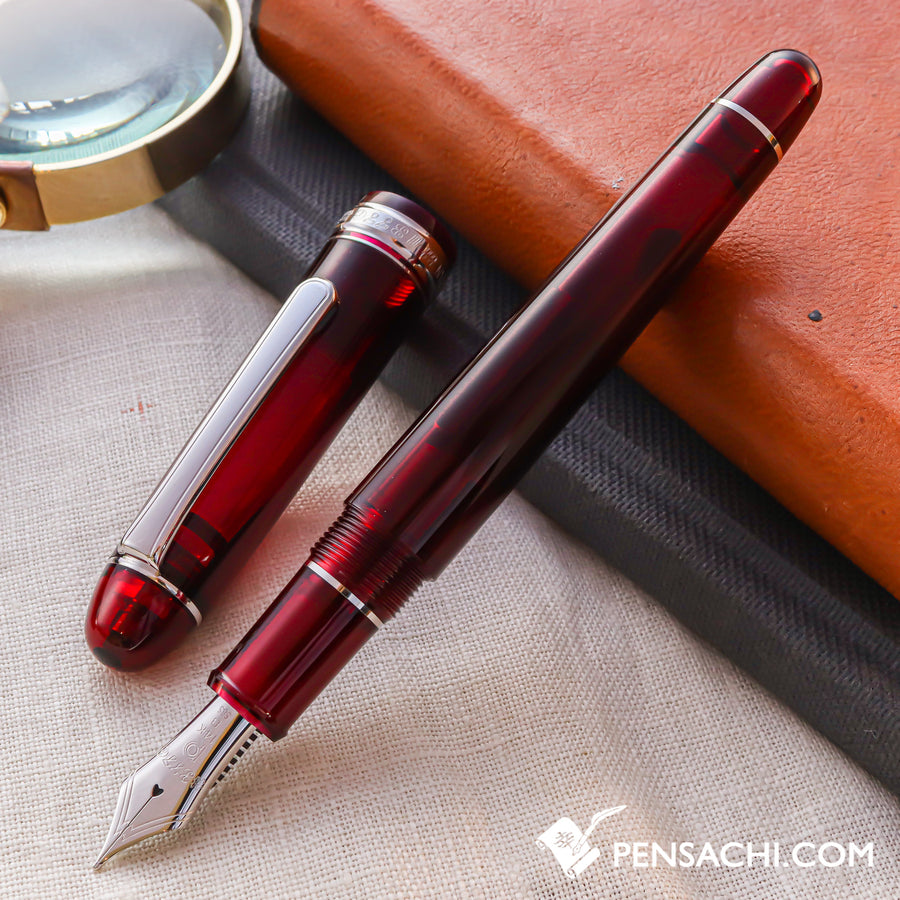 PLATINUM #3776 Century Rhodium Fountain Pen - Bourgogne - PenSachi Japanese Limited Fountain Pen