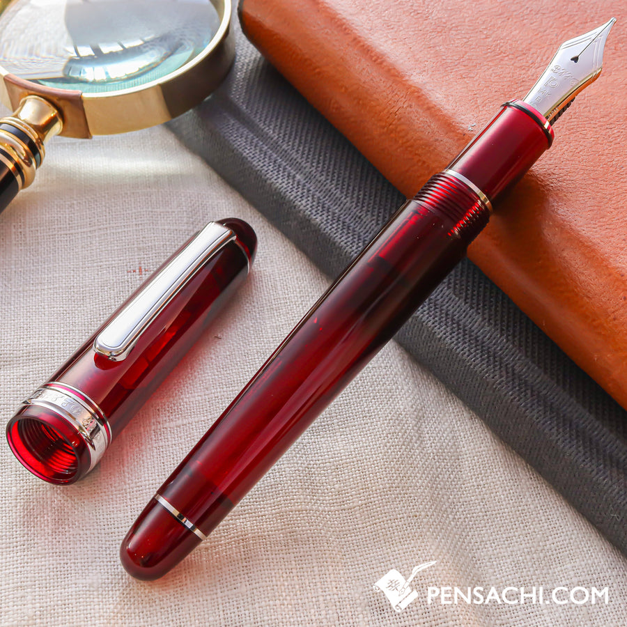 PLATINUM #3776 Century Rhodium Fountain Pen - Bourgogne - PenSachi Japanese Limited Fountain Pen