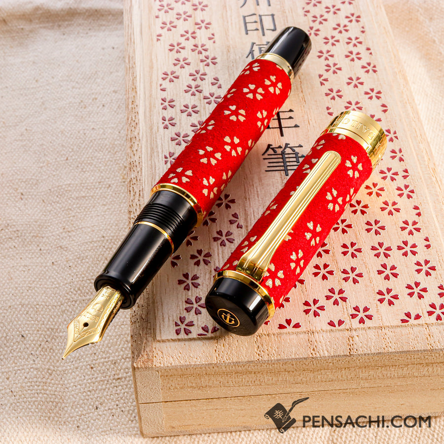 SAILOR Koshu Inden Fountain Pen - Red Cherry Blossom - PenSachi Japanese Limited Fountain Pen