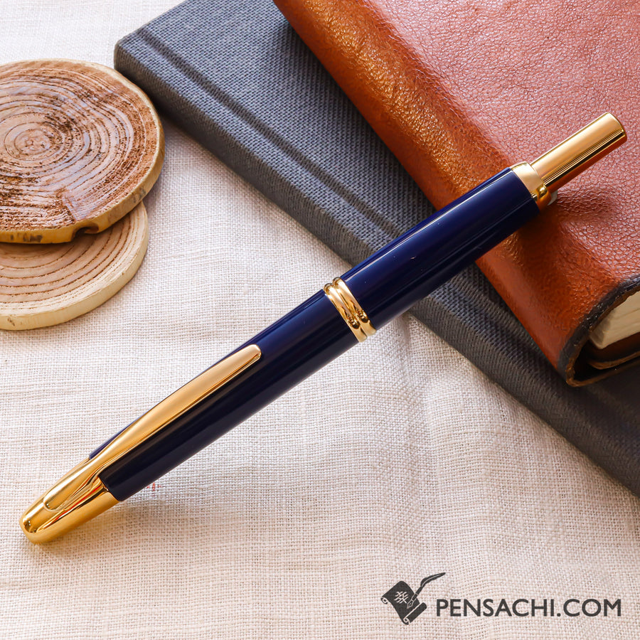 PILOT Vanishing Point Capless Gold Fountain Pen - Dark Blue - PenSachi Japanese Limited Fountain Pen