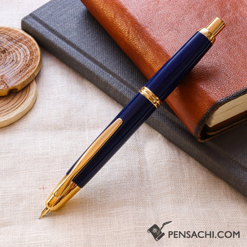 PILOT Vanishing Point Capless Gold Fountain Pen - Dark Blue - PenSachi Japanese Limited Fountain Pen
