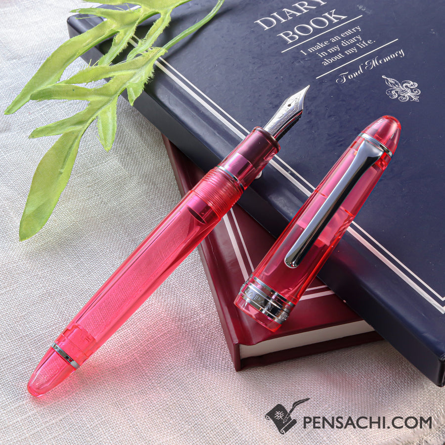 SAILOR Limited Edition 1911 Standard (Mid size) Demonstrator Fountain Pen - Ruby Pink - PenSachi Japanese Limited Fountain Pen
