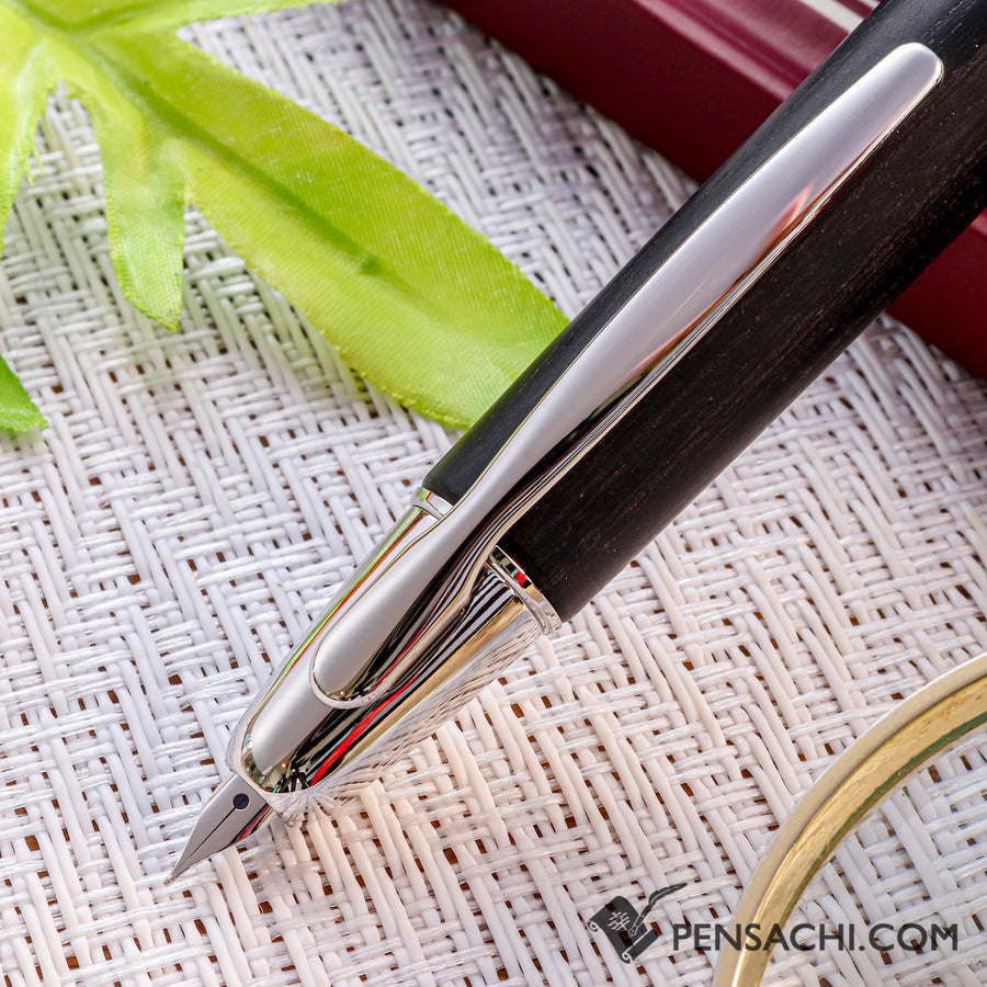 PILOT Vanishing Point Capless Wooden Fountain Pen - Black - PenSachi Japanese Limited Fountain Pen