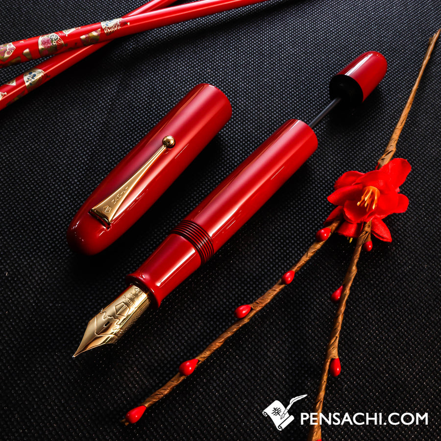 Namiki Urushi Lacquer Vermilion No.50 18kt Gold nib Fountain Pen - PenSachi Japanese Limited Fountain Pen