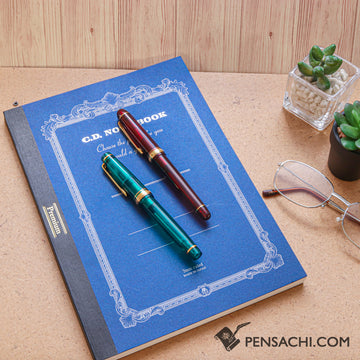 Premium C.D. Notebook B5 Blue - 7mm - Ruled, 30 lines - PenSachi Japanese Limited Fountain Pen