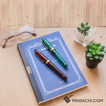 Premium C.D. Notebook A5 Blue - 7mm - Ruled,  24 lines - PenSachi Japanese Limited Fountain Pen