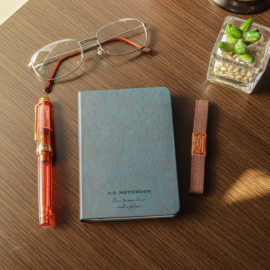 Premium C.D. Notebook B7 Navy Blue -  5 mm Ruled 16 Lines - PenSachi Japanese Limited Fountain Pen