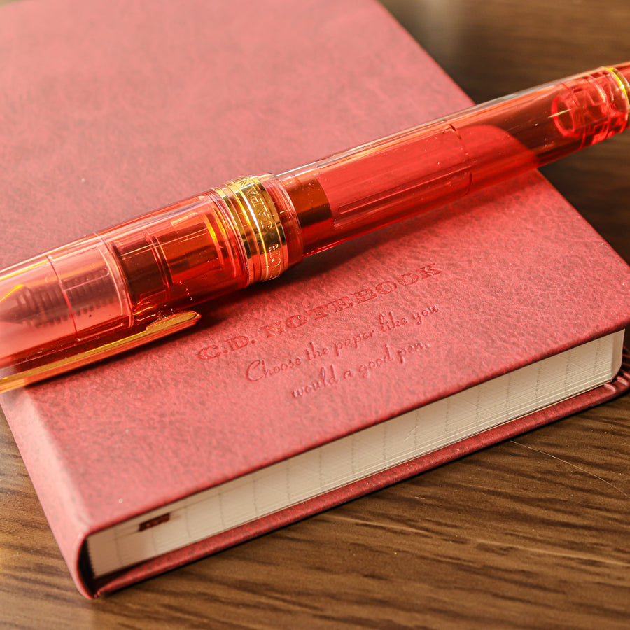 Premium C.D. Notebook B7 Wine Red -  5 mm Graph - PenSachi Japanese Limited Fountain Pen