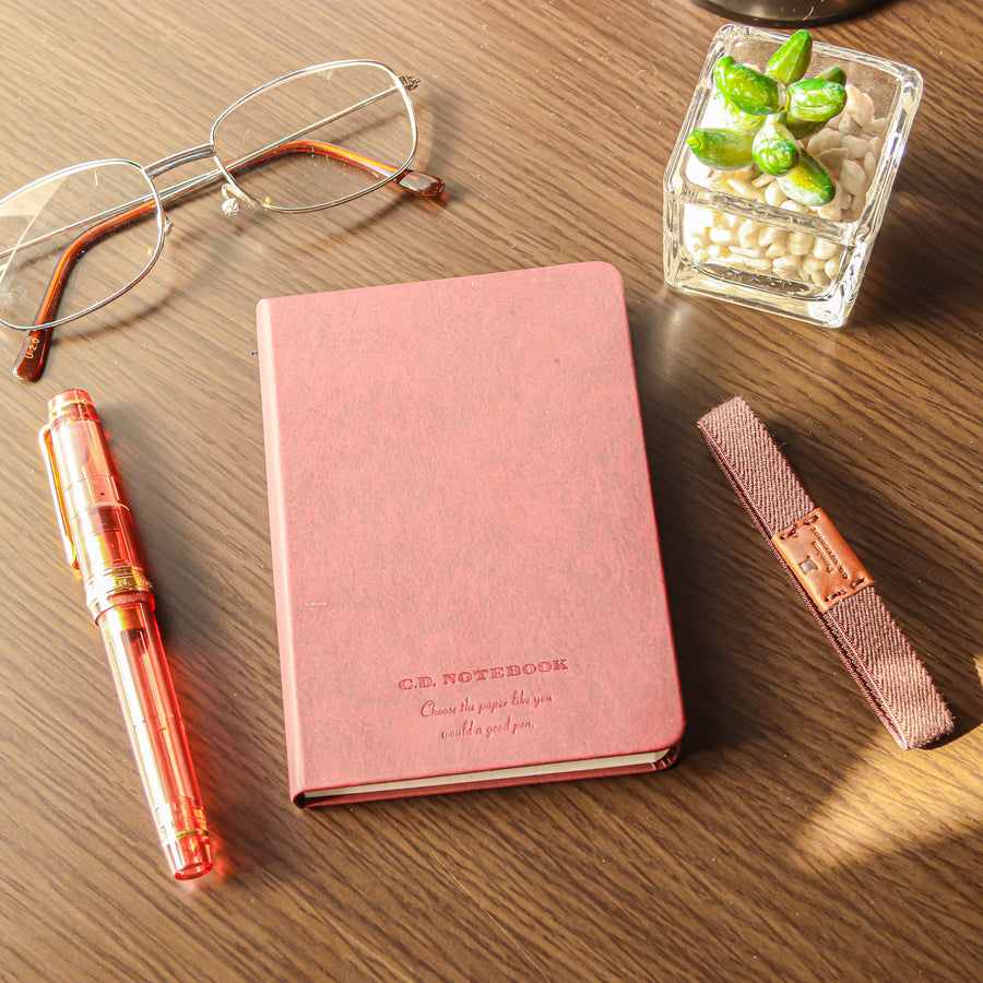 Premium C.D. Notebook B7 Wine Red -  5 mm Graph - PenSachi Japanese Limited Fountain Pen