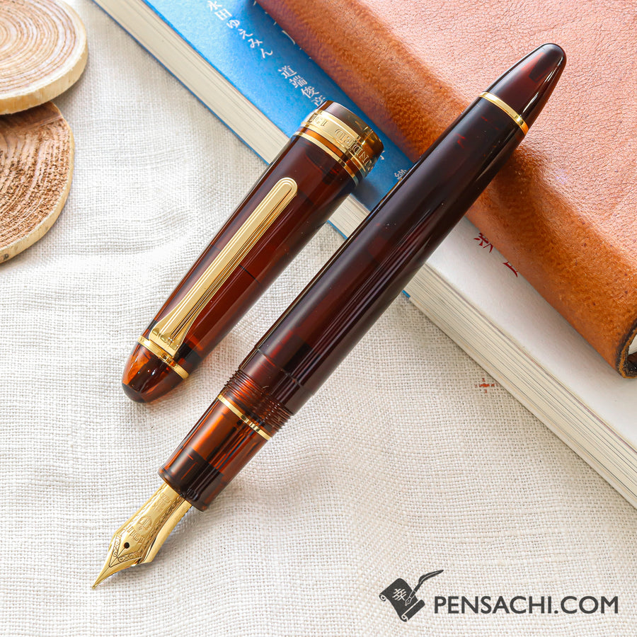 SAILOR Limited Edition 1911 Large (Full size) Demonstrator Fountain Pen - Walnut Brown - PenSachi Japanese Limited Fountain Pen
