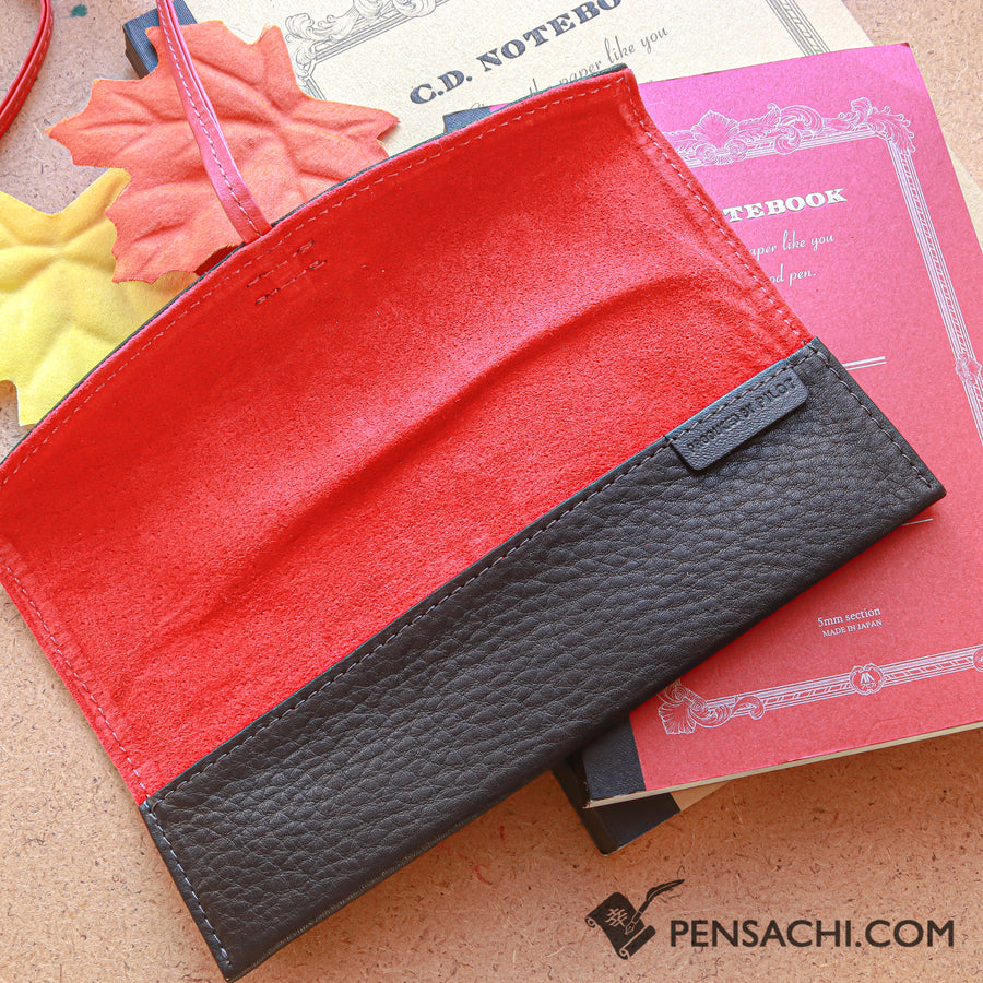 PILOT PENSEMBLE Roll Pen Case 1 Pen - Black Red - PenSachi Japanese Limited Fountain Pen