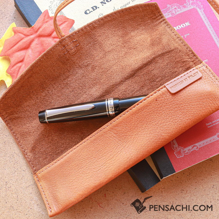 PILOT PENSEMBLE Roll Pen Case 1 Pen - Brown - PenSachi Japanese Limited Fountain Pen