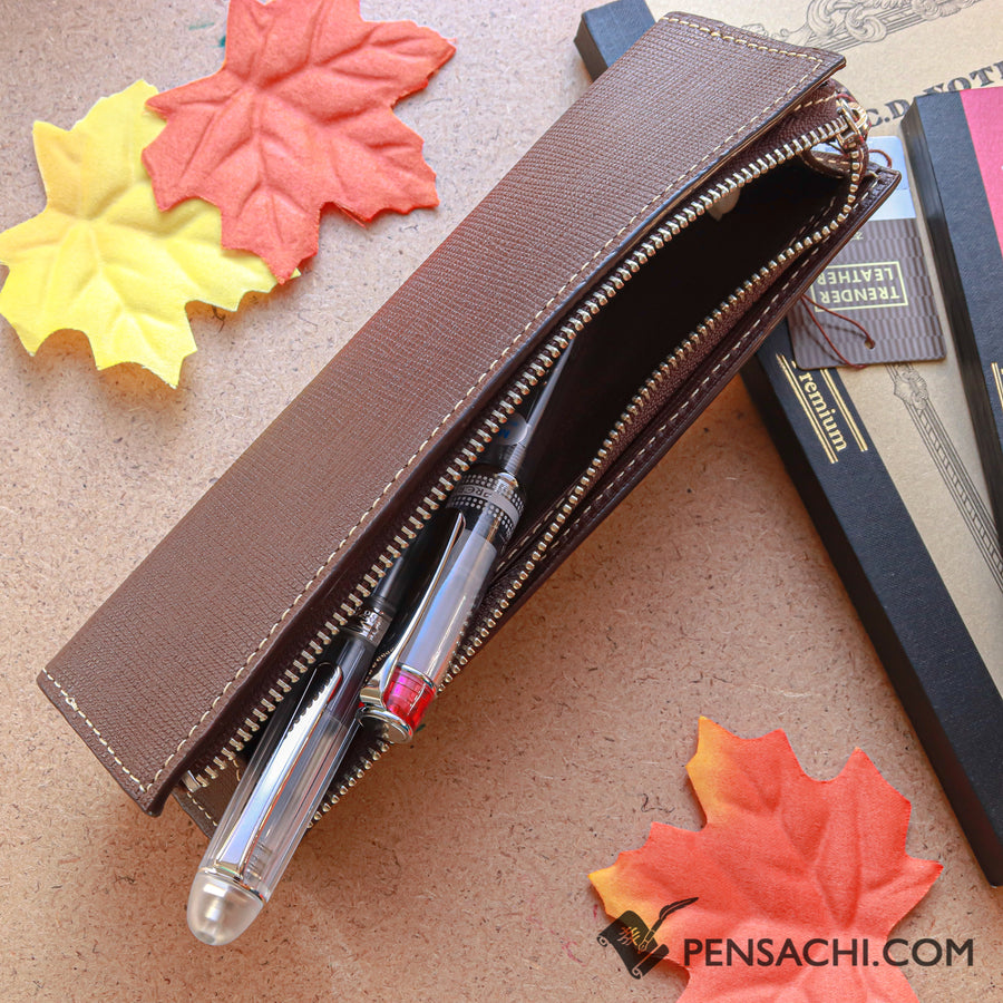 PILOT Trender Leather Pen Case - Dark Brown - PenSachi Japanese Limited Fountain Pen