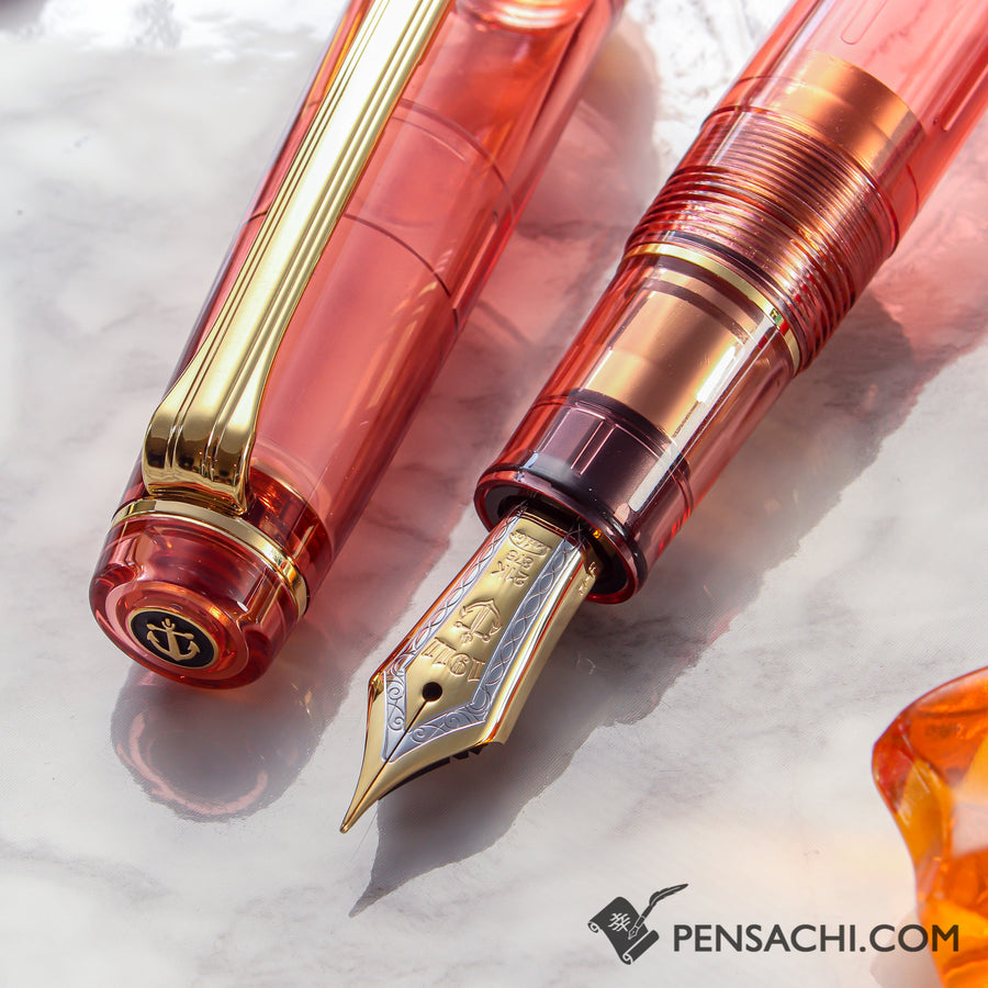 SAILOR Limited Edition Pro Gear Classic Demonstrator Fountain Pen - Sunrise Orange - PenSachi Japanese Limited Fountain Pen