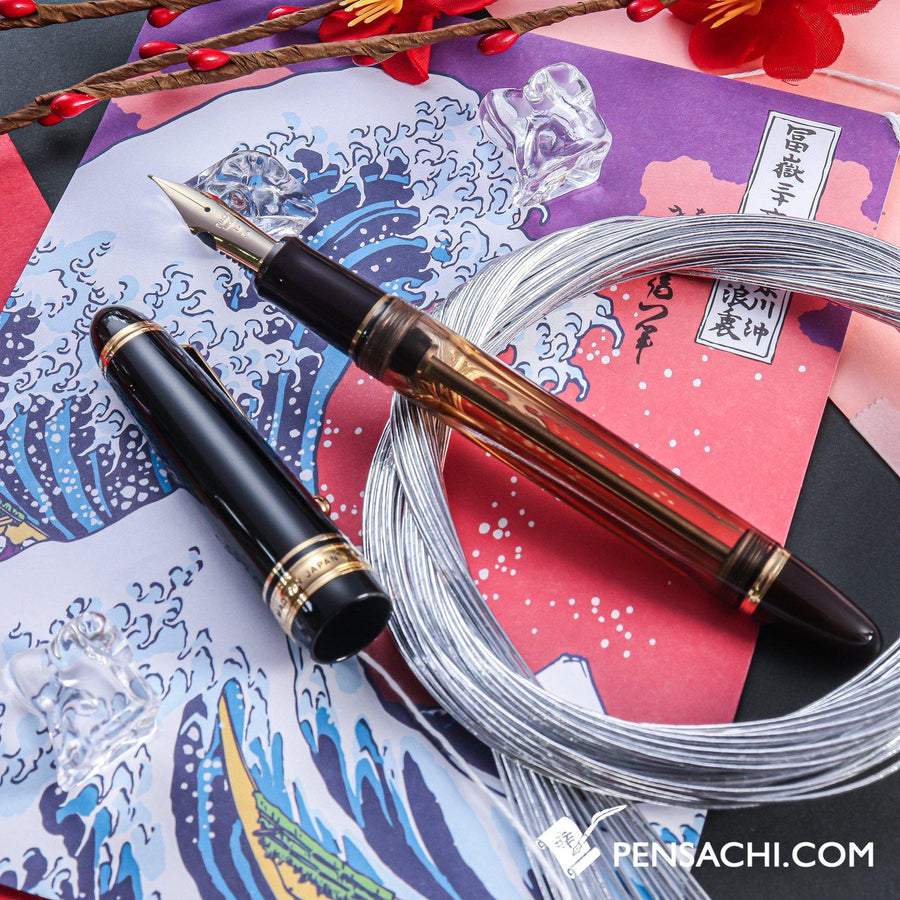 PILOT Custom 823 Fountain Pen - Amber Brown Demonstrator - PenSachi Japanese Limited Fountain Pen