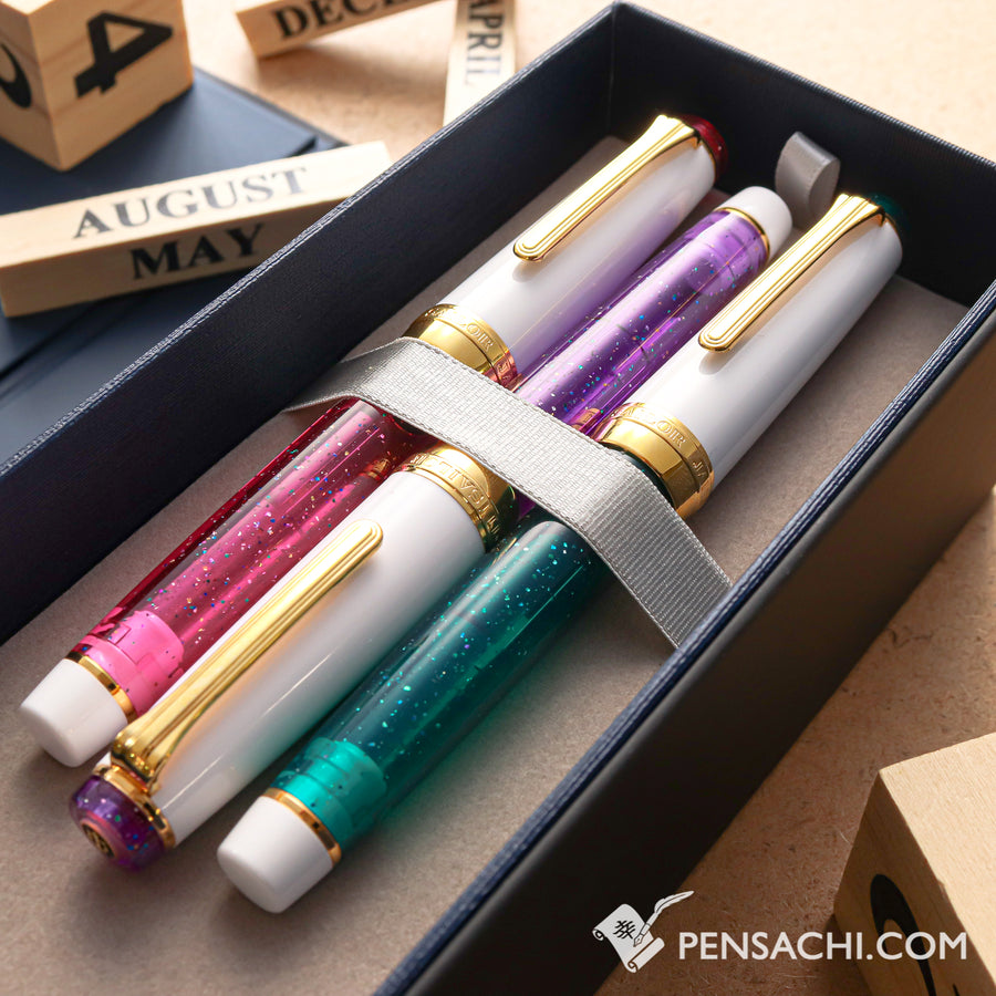 SAILOR Limited Edition Pro Gear Sparkling Set - Royal Purple, Rose Pink and Emerald - PenSachi Japanese Limited Fountain Pen