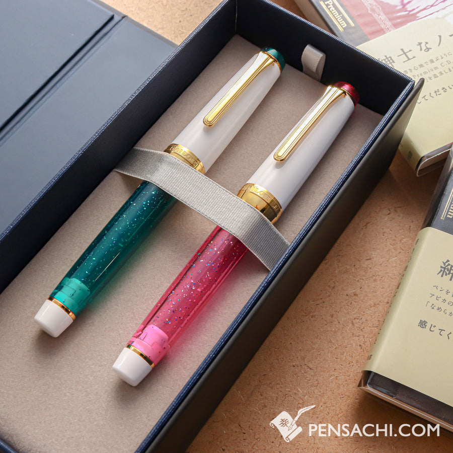 SAILOR Limited Edition Pro Gear Sparkling Set - Sparkling Emerald and Rose Pink - PenSachi Japanese Limited Fountain Pen