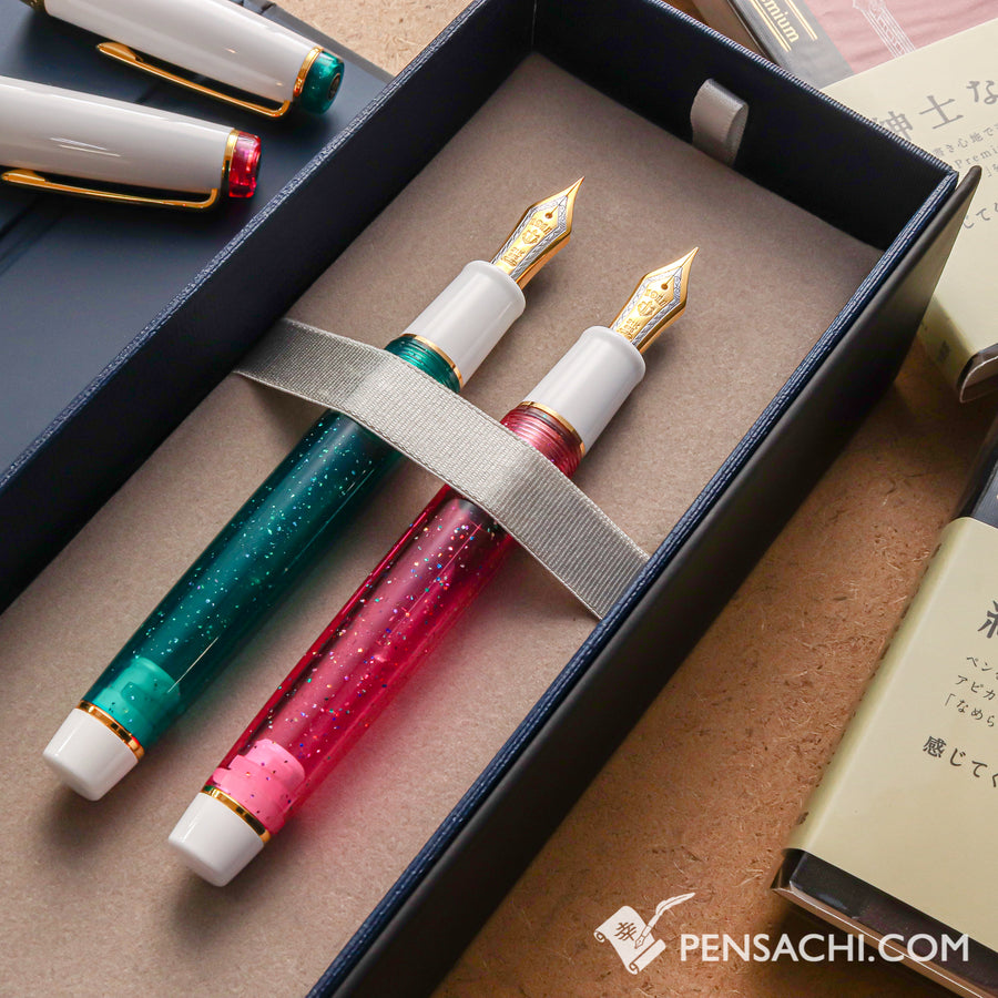 SAILOR Limited Edition Pro Gear Sparkling Set - Sparkling Emerald and Rose Pink - PenSachi Japanese Limited Fountain Pen