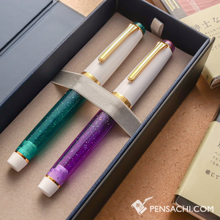 SAILOR Limited Edition Pro Gear Sparkling Set - Sparkling Emerald and Royal Purple - PenSachi Japanese Limited Fountain Pen
