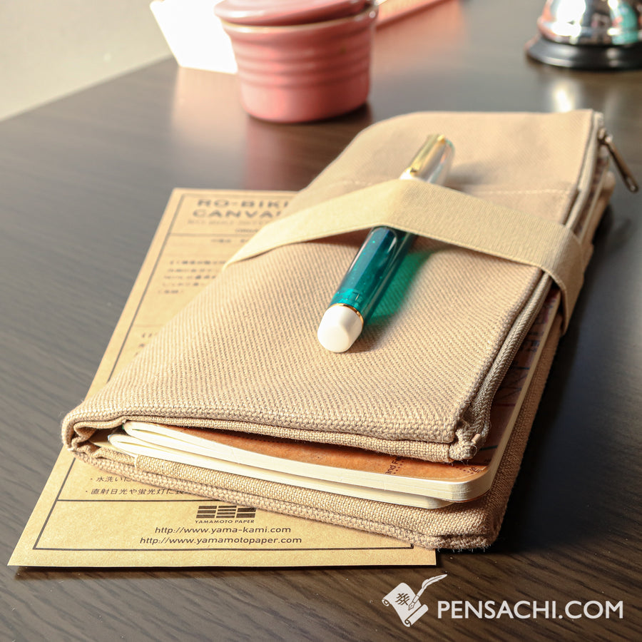 Yamamoto Ro-Biki Note Canvas Cover - Brown - PenSachi Japanese Limited Fountain Pen