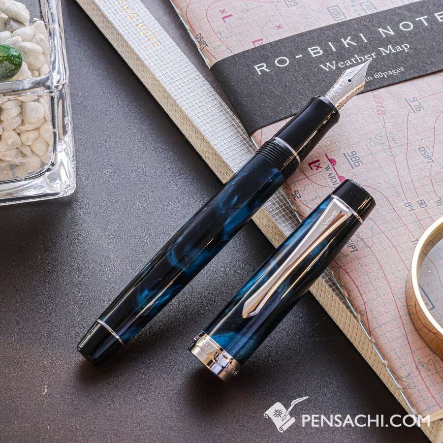PILOT Custom Heritage SE Fountain Pen - Marble Blue - PenSachi Japanese Limited Fountain Pen