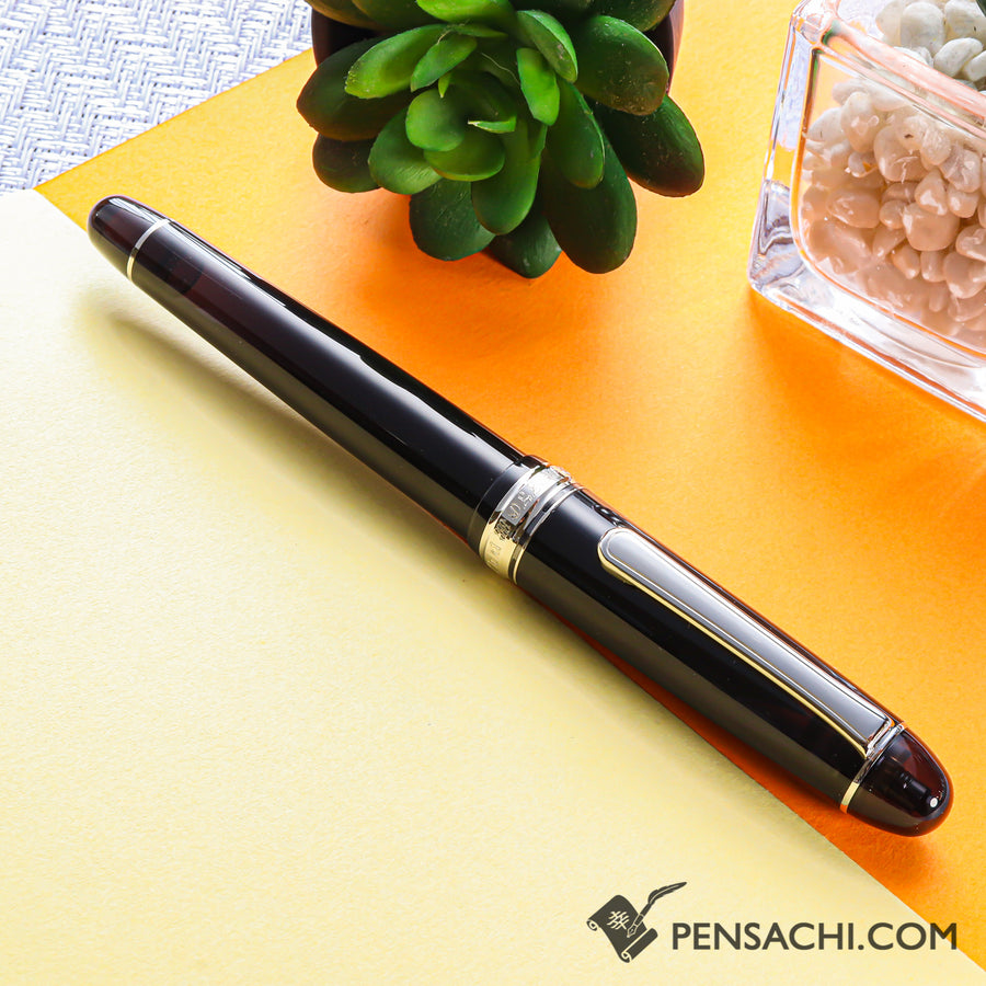 PLATINUM #3776 Century Rhodium Fountain Pen - Black Diamond - PenSachi Japanese Limited Fountain Pen