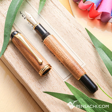 KURETAKE Yumeginga Dream Galaxy Fountain Pen - Natural Wood Gyokujukai - PenSachi Japanese Limited Fountain Pen