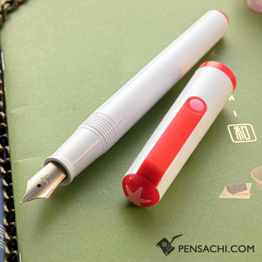 Super Rare Sailor 1976 fountain pen Remake - White Red - PenSachi Japanese Limited Fountain Pen