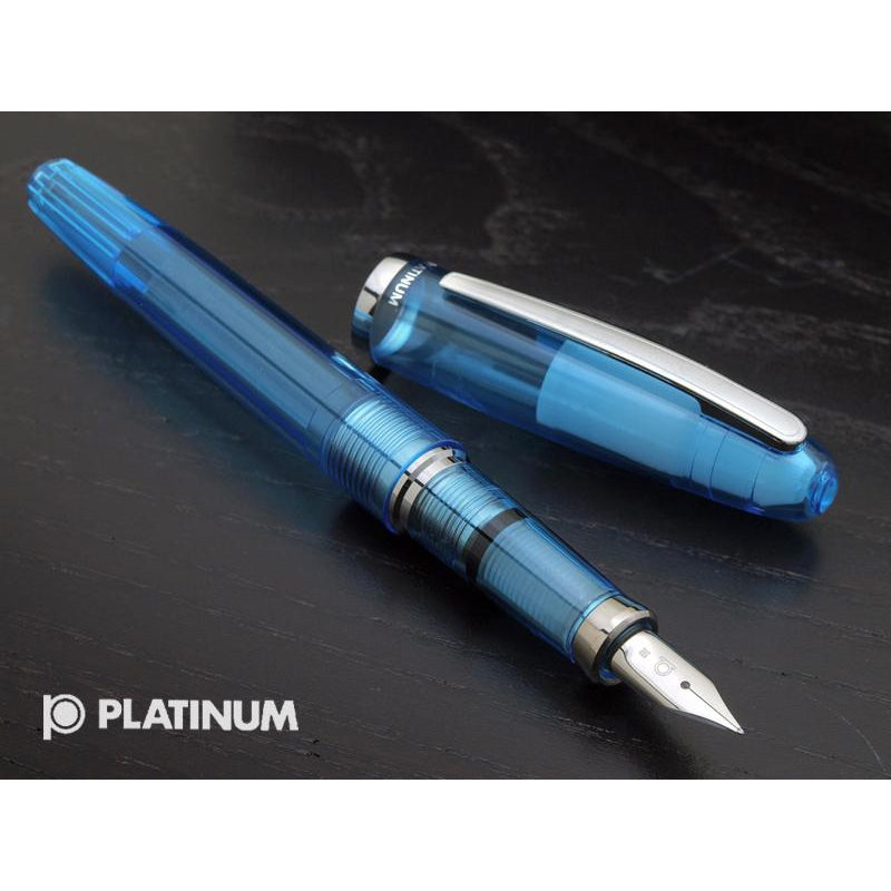 PLATINUM Balance Fountain Pen - Crystal Blue - PenSachi Japanese Limited Fountain Pen