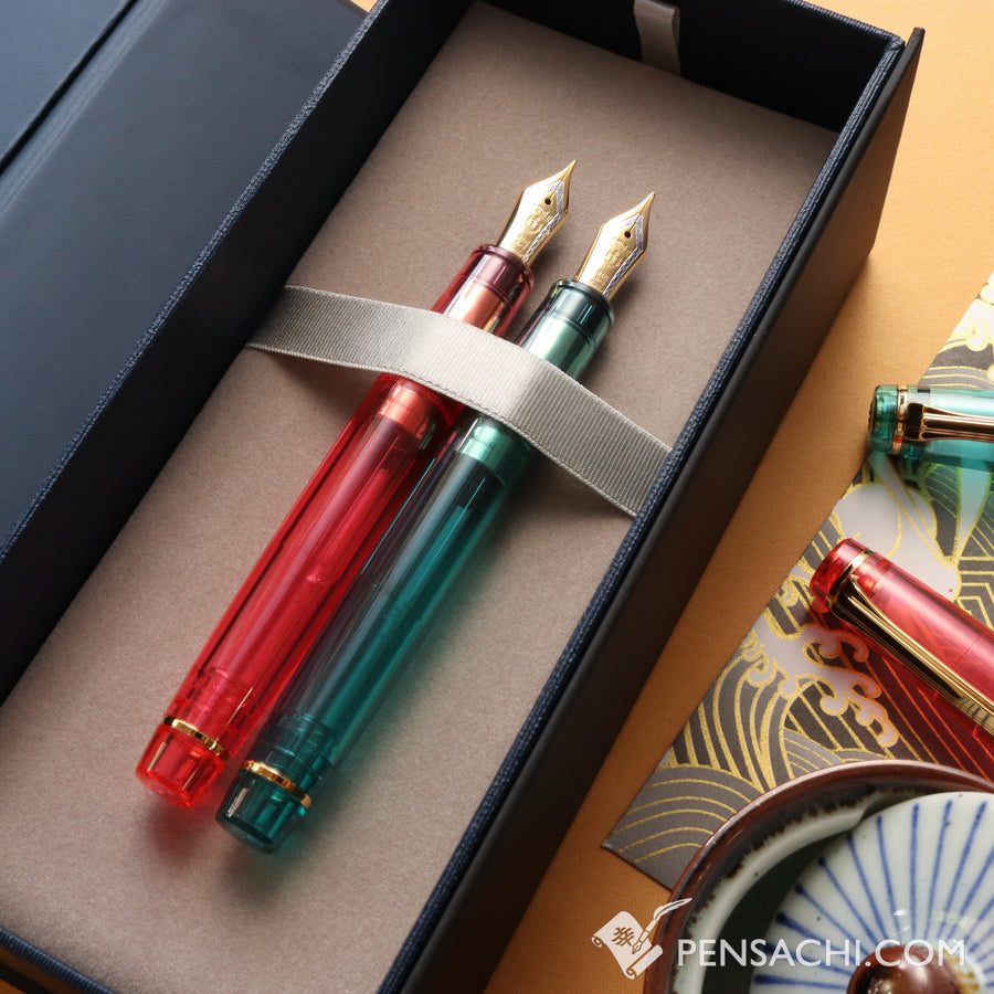 SAILOR Limited Edition Pro Gear Classic Set - Ruby Pink and Cyan Blue - PenSachi Japanese Limited Fountain Pen