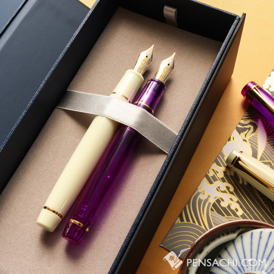 SAILOR Limited Edition Pro Gear Classic Set - Daisy White and Wisteria Purple - PenSachi Japanese Limited Fountain Pen