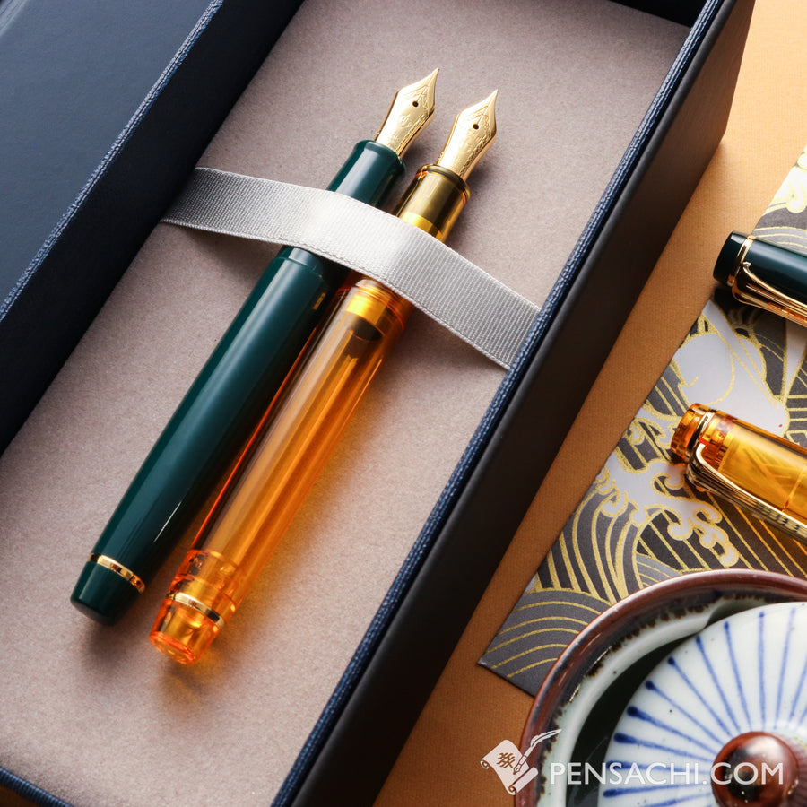 SAILOR Limited Edition Pro Gear Slim Set - Cobalt Green and Cyber Yellow - PenSachi Japanese Limited Fountain Pen