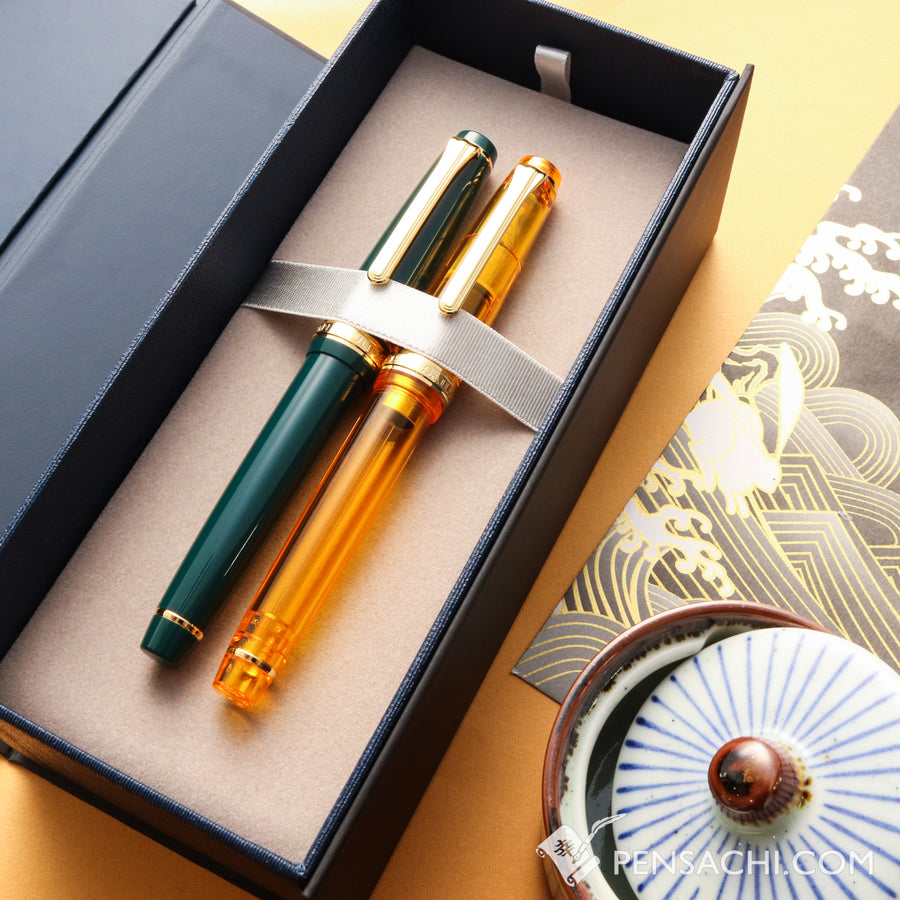 SAILOR Limited Edition Pro Gear Slim Set - Cobalt Green and Cyber Yellow - PenSachi Japanese Limited Fountain Pen