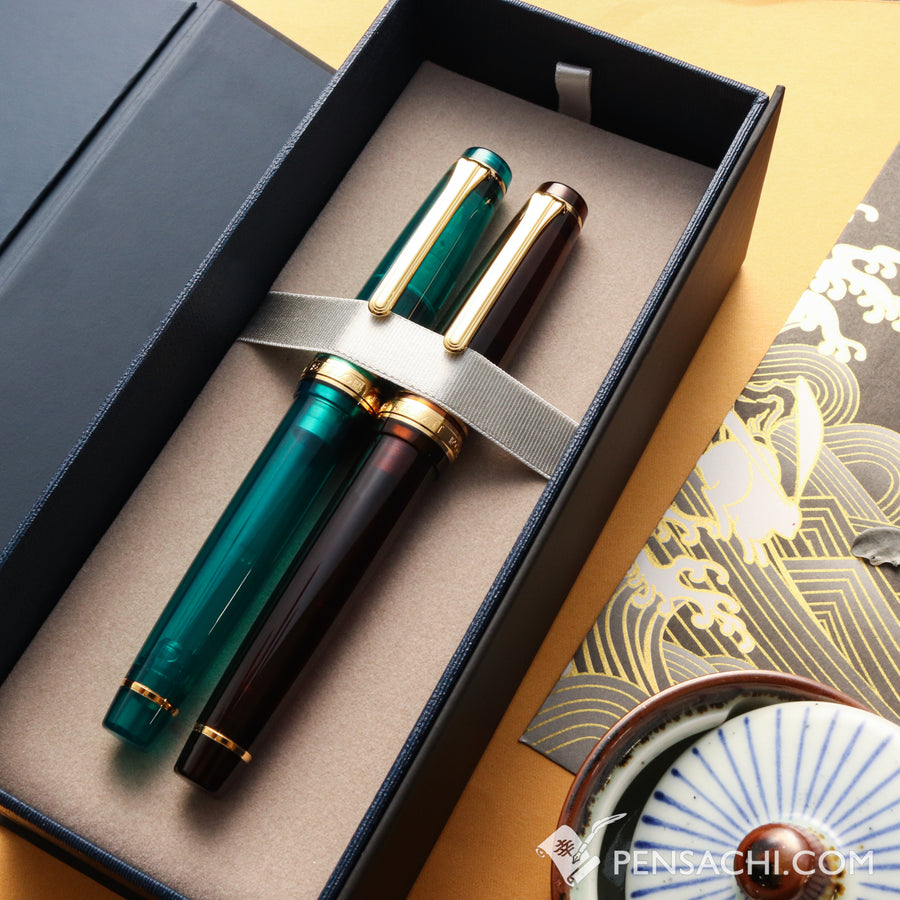 SAILOR Limited Edition Pro Gear Classic Set - Teal Green and Walnut Brown - PenSachi Japanese Limited Fountain Pen