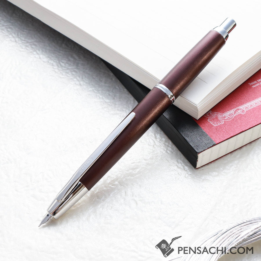 Buy PILOT Limited Edition Vanishing Point Capless Decimo Fountain Pen - Brown 18K Gold Rhodium plated nib fountain pen directly from Japan. Nib Size: F (Fine) Best price fountain pen. Origin Japan