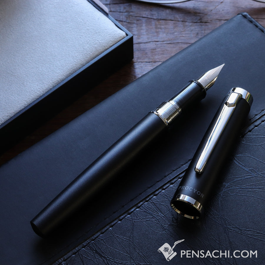 PLATINUM Procyon Luster Fountain Pen - Black Mist - PenSachi Japanese Limited Fountain Pen