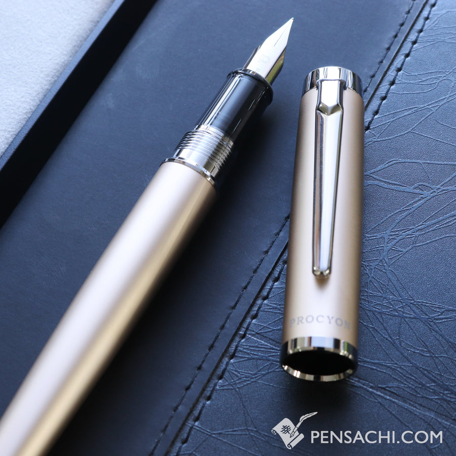 PLATINUM Procyon Luster Fountain Pen - Champagne Gold - PenSachi Japanese Limited Fountain Pen