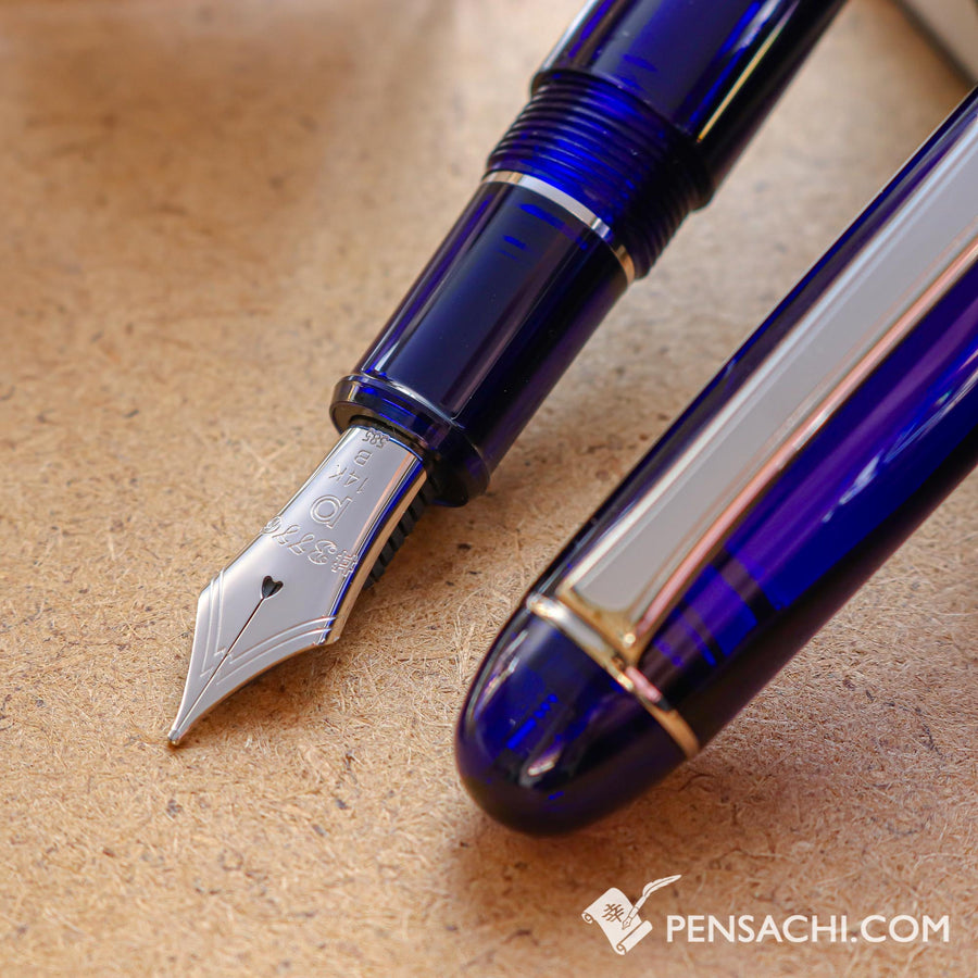 PLATINUM #3776 Century Rhodium Fountain Pen - Chartres Blue - PenSachi Japanese Limited Fountain Pen