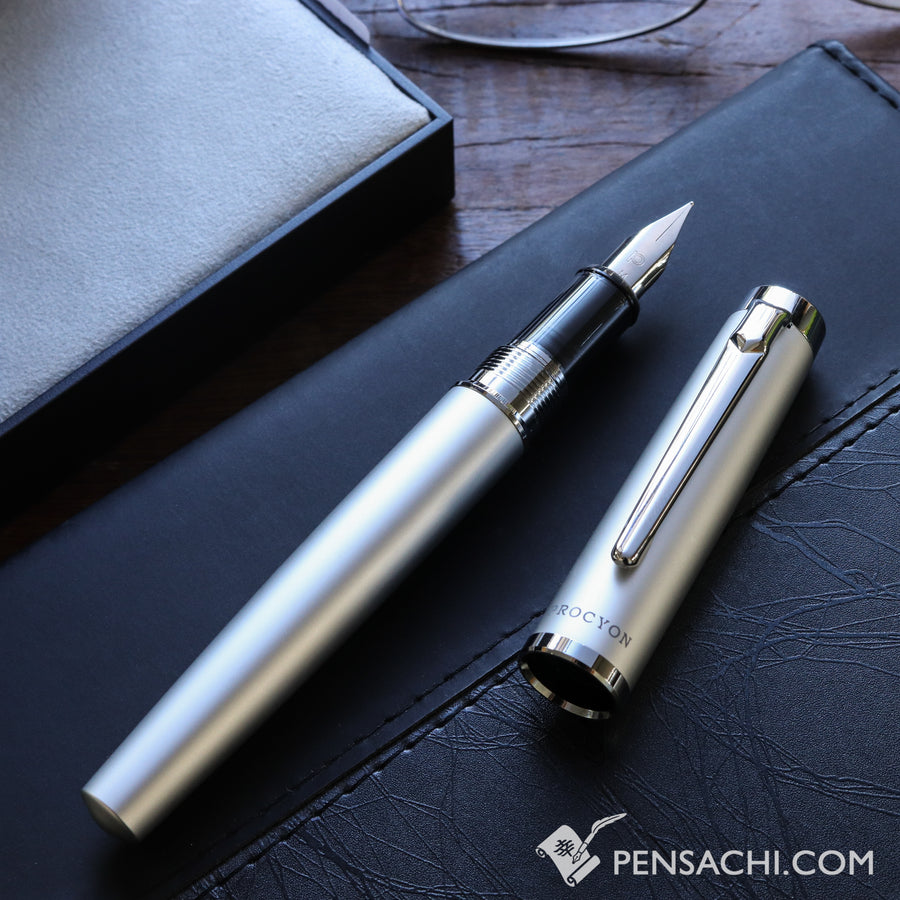 PLATINUM Procyon Luster Fountain Pen - Satin Silver - PenSachi Japanese Limited Fountain Pen
